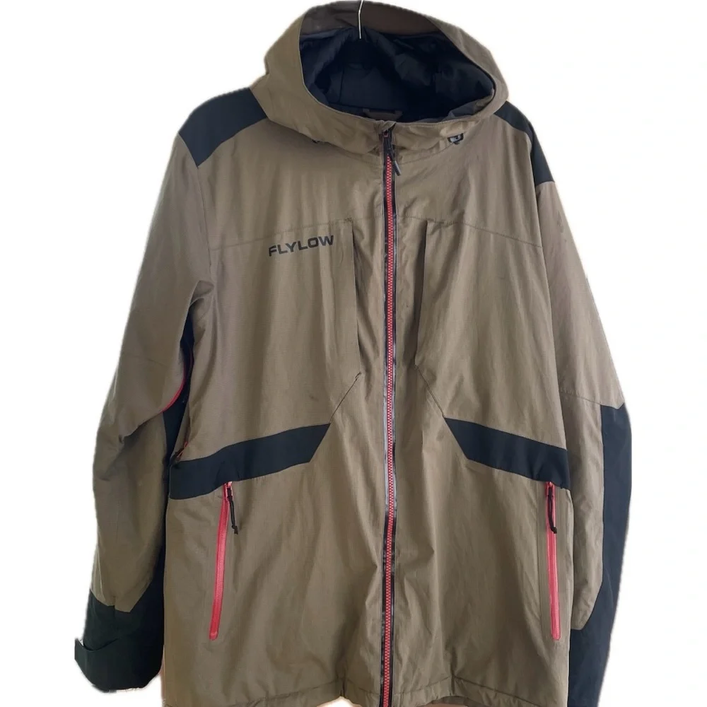 FLYLOW | L | Men’s Minimalist Lightweight Nylon Zip Ski Snowboard Snow Jacket